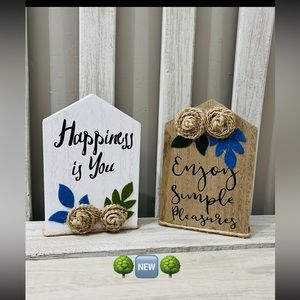 Wood Inspirational Tier Tray Shelf  Accent Pieces ~New~